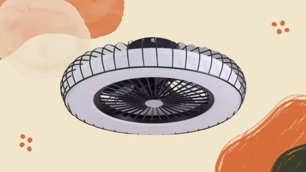 Modern Low Profile Flush Mount Bladeless Ceiling Fan for Bedroom Living Room