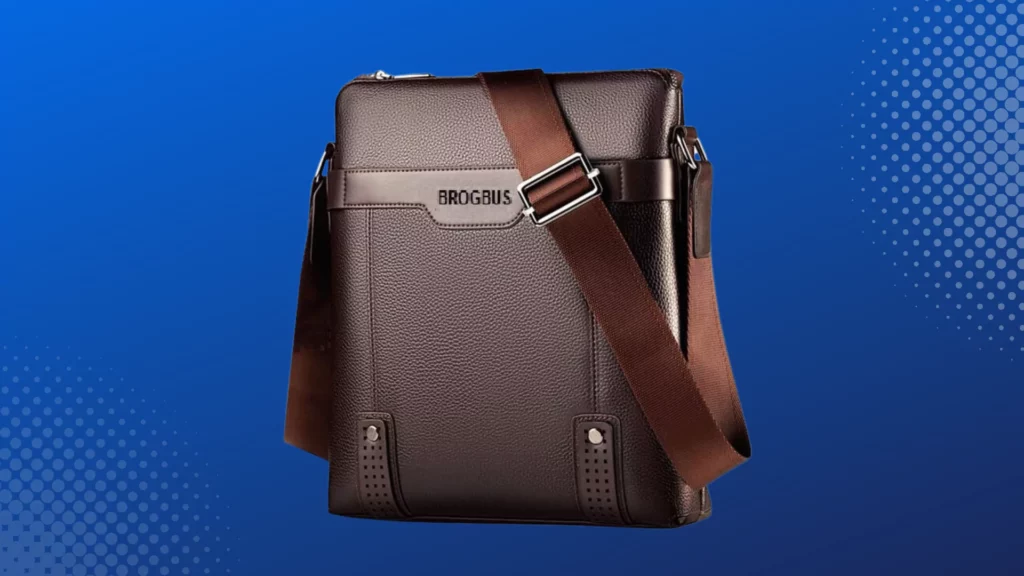 BROGBUS pu Leather Men Bag Casual Business Messenger Bag