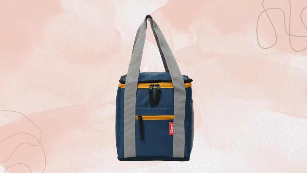 SFANE Insulated Navy Blue 9.50 inches (Polyester) Easy Wash, Lightweight Lunch Bag 