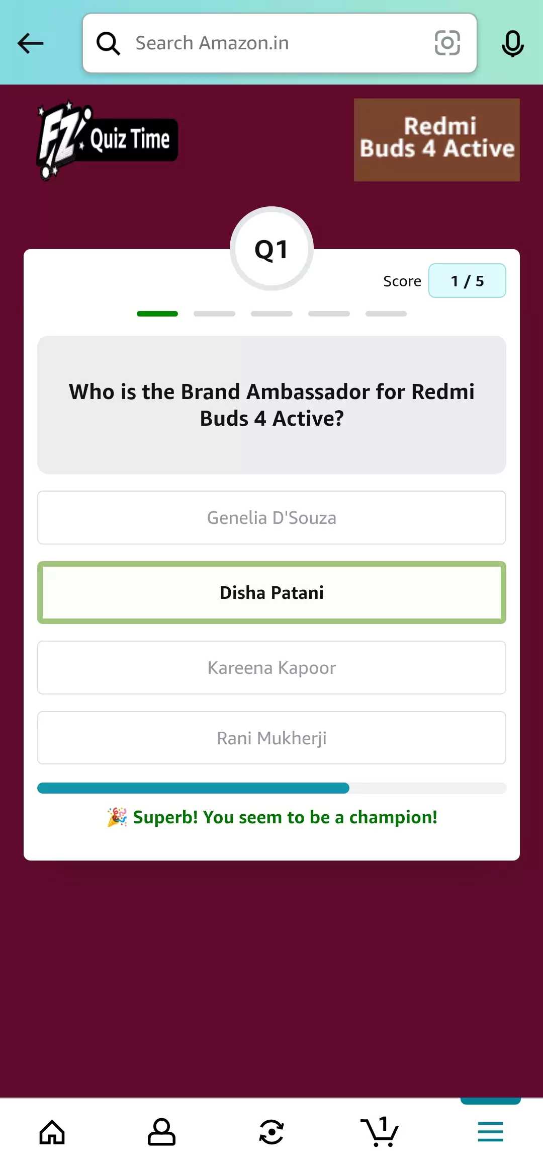 Redmi Buds4 Active Quiz Answer 1