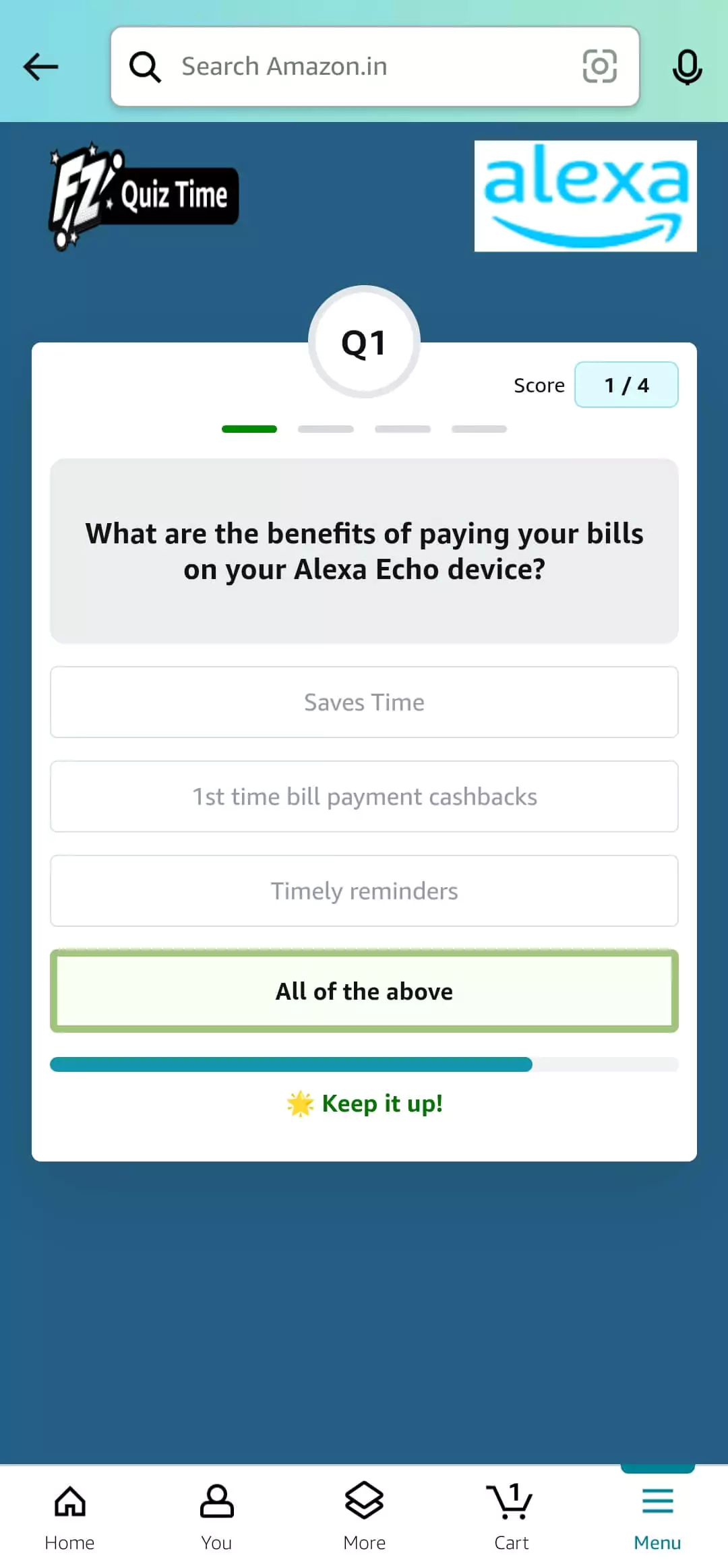Amazon Alexa Quiz Answer 1