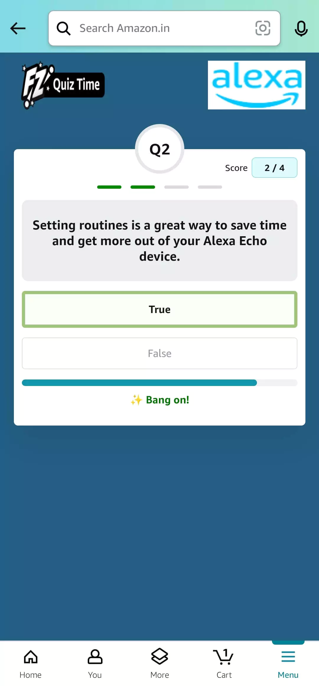Amazon Alexa Quiz Answer 2