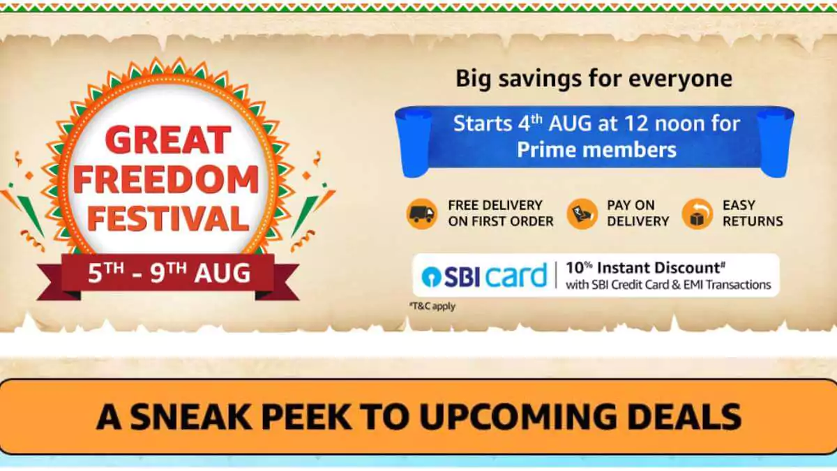 Amazon Great Freedom Festival 2023: Huge Discounts on Electronics!