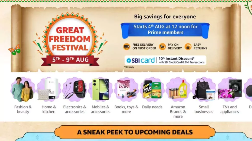 Amazon Great Freedom Festival 2023: Discounts on Electronics!
