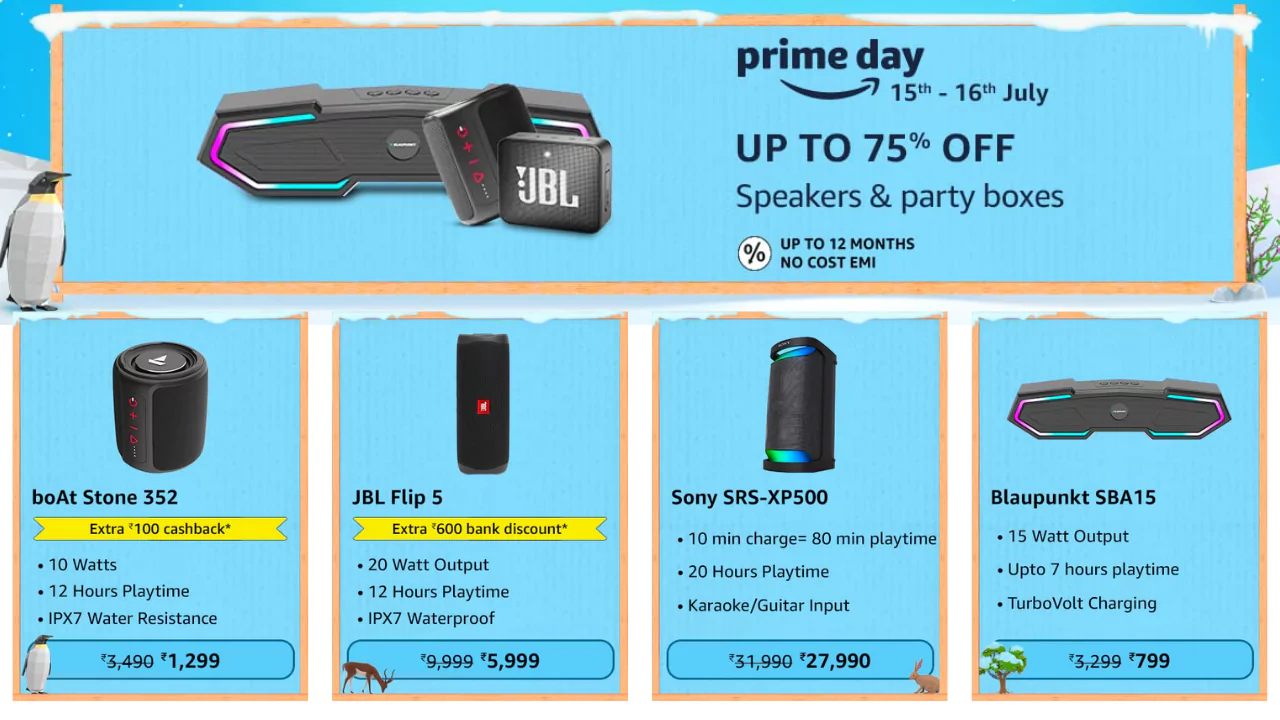 Amazon Prime Day Sale: Blockbuster Deals on Speakers