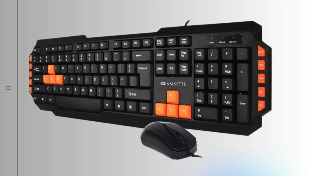Amkette Xcite Pro USB wired Keyboard & Mouse Combo for Laptop, PC and USB Support Devices with 10 dedicated Multimedia Keys and 3 LED Indicators & high precision 1000 DPI mouse
