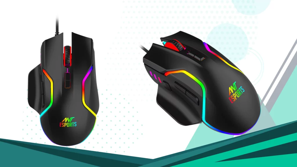 Ant Esports GM320 RGB Optical Wired Gaming Mouse | 8 Programmable Buttons | 12800 DPI I Ergonomic Design with Braided Cable