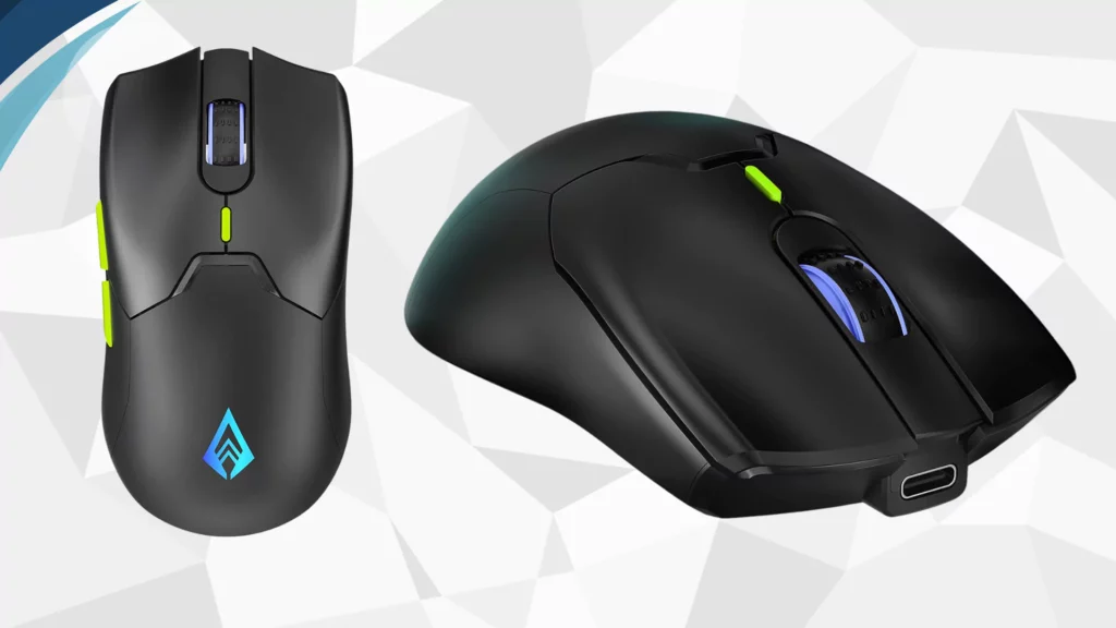 Archer Tech Lab Recurve 600 Wireless Gaming Mouse, Three Mode Connectivity (2.4G/Bluetooth/Wired), Adjustable 10000 DPI and 7 Buttons, 8 RGB Modes, Pixart 3325 Sensor with 1000Hz Polling Rate
