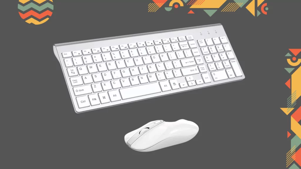 cimetech Wireless Keyboard and Mouse Set, 2.4G Ultra-Thin Sleek Design, USB Compact Full Size Keyboard Mouse Combo for Windows, Computer, Desktop, PC, Notebook