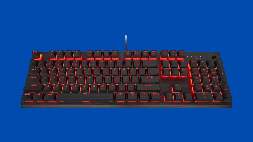 Corsair K60 PRO USB Cherry Mechanical Key switches -Durable Aluminum Frame -Per-Key Red LED Backlighting Gaming Keyboard - Black