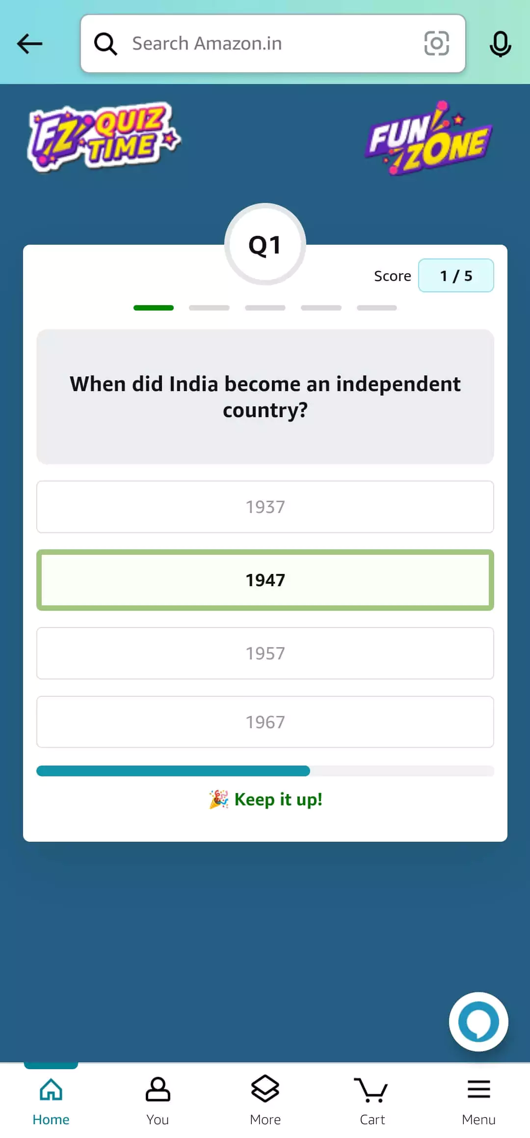 Amazon Independence Day Quiz Answer 1