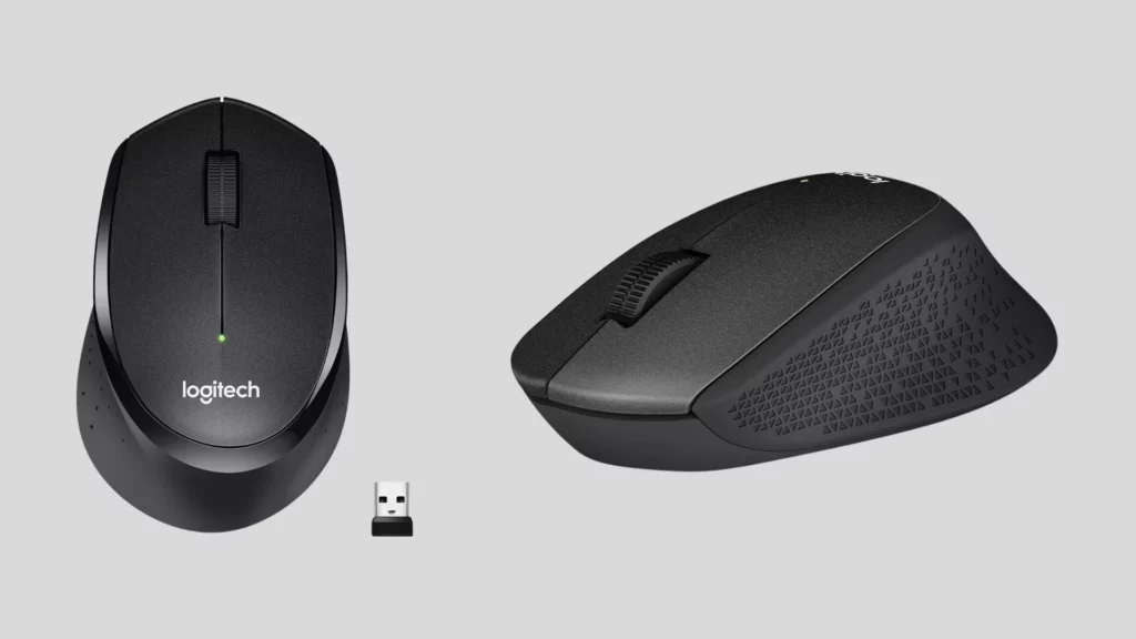 Logitech M331 Silent Plus Wireless Mouse, 2.4GHz with USB Nano Receiver, 1000 DPI Optical Tracking, 3 Buttons, 24 Month Life Battery, PC/Mac/Laptop