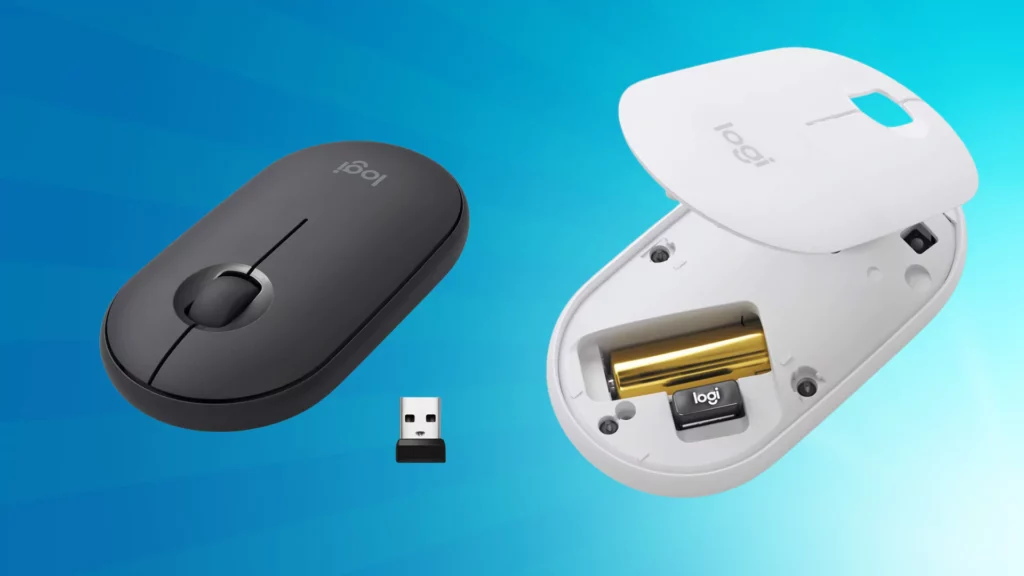 Logitech Pebble Wireless Mouse with Bluetooth or 2.4 GHz Receiver, Silent, Slim Computer Mouse with Quiet Clicks, for Laptop/Notebook/iPad/PC/Mac/Chromebook - Graphite