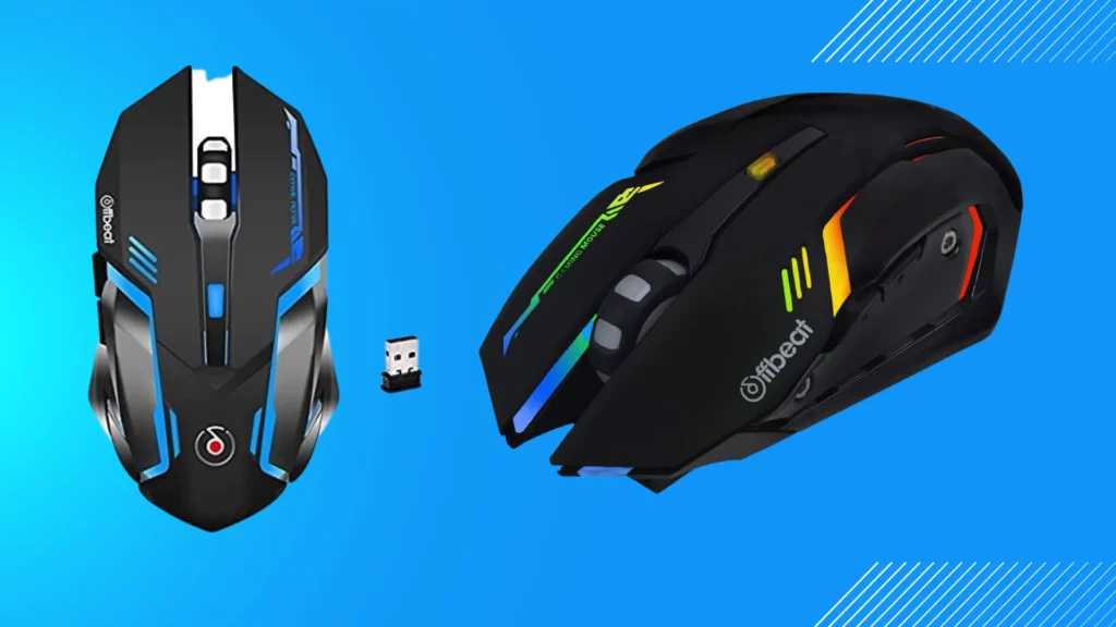 Offbeat RIPJAW 2.4Ghz Rechargeable Wireless Gaming Mouse, Silent Click Buttons Mouse - 7D Buttons, DPI: 1600,2400,3200