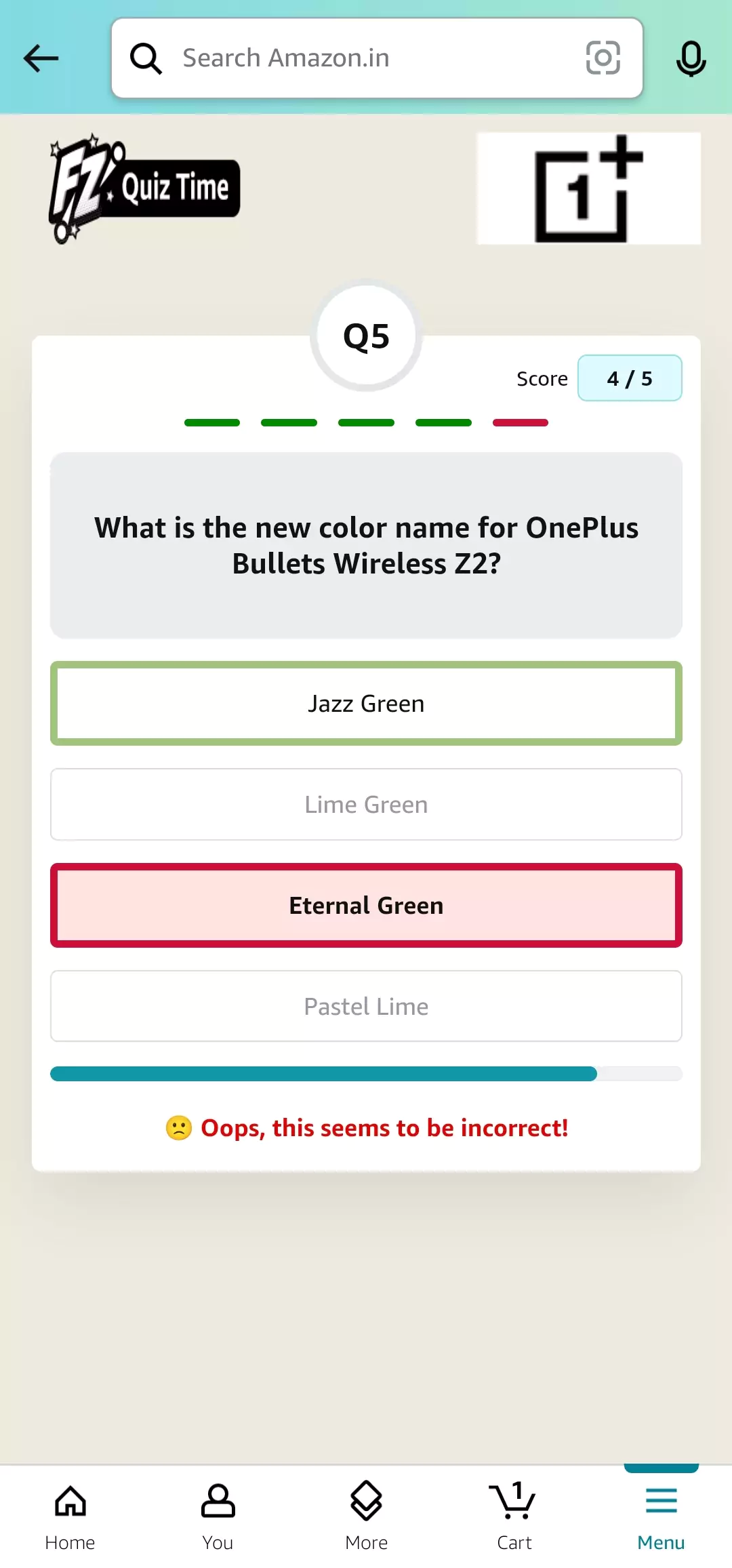 Amazon OnePlus Community Sale Quiz Answer 5