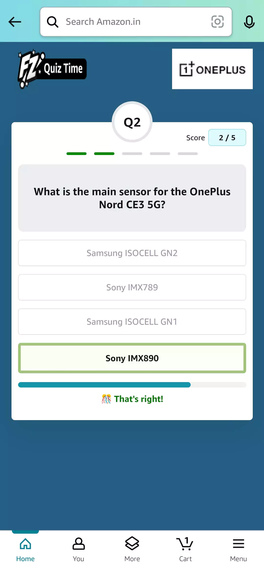 Amazon OnePlus Nord CE 3 5G Quiz Answer 2