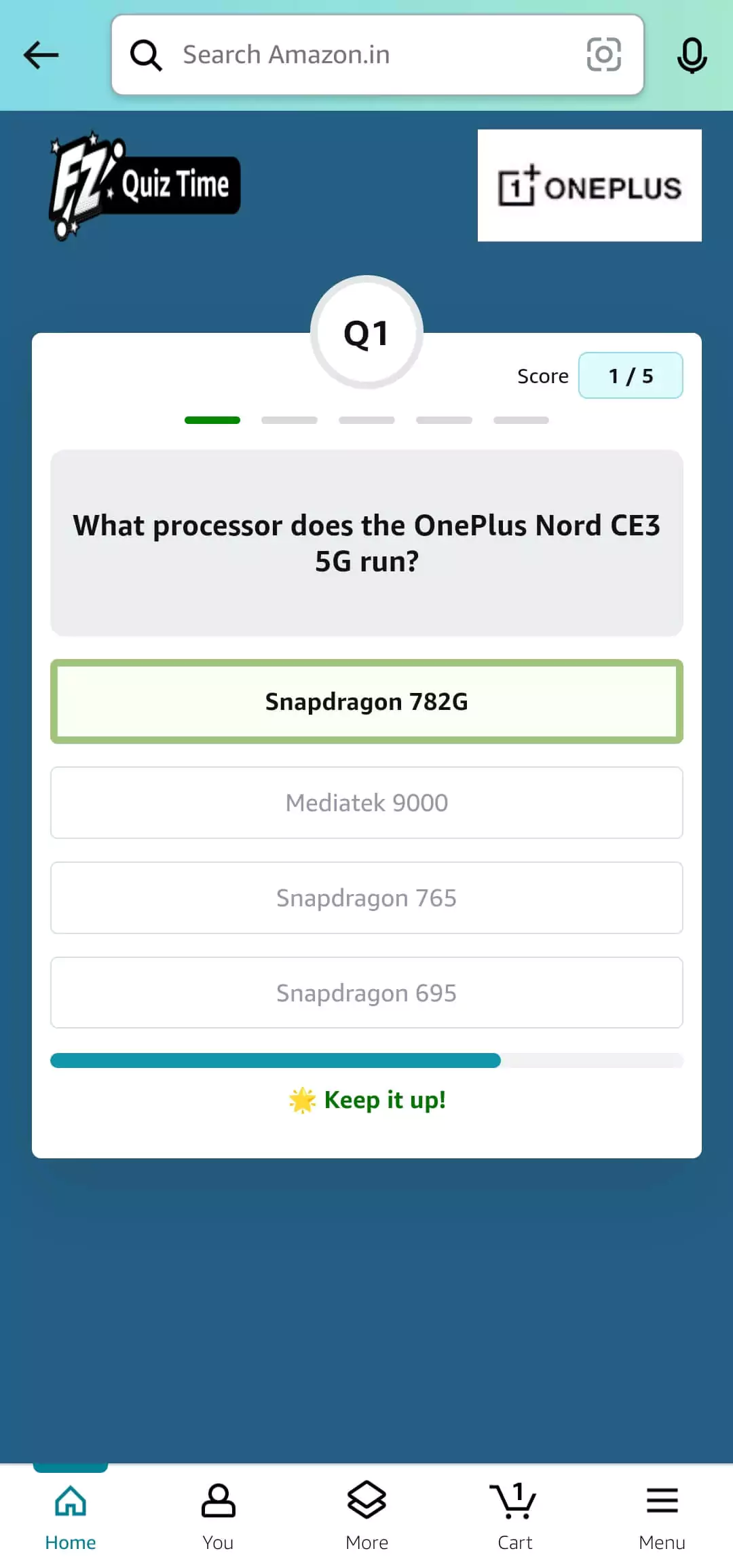 Amazon OnePlus Nord CE 3 5G Quiz Answer 1