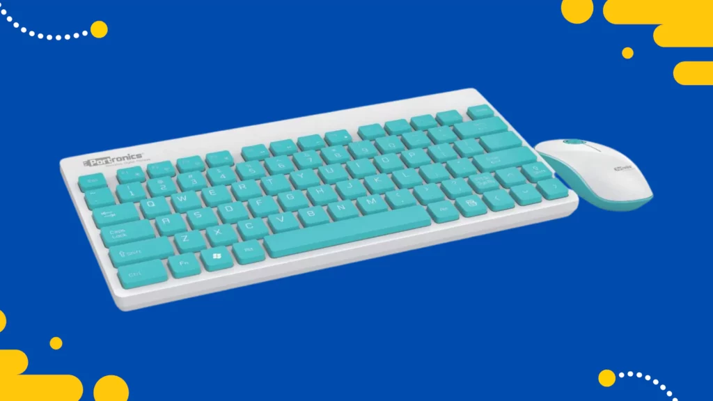 Portronics Key2-A Combo of Multimedia Wireless Keyboard & Mouse, Compact Light-Weight for PCs, Laptops and Smart TV