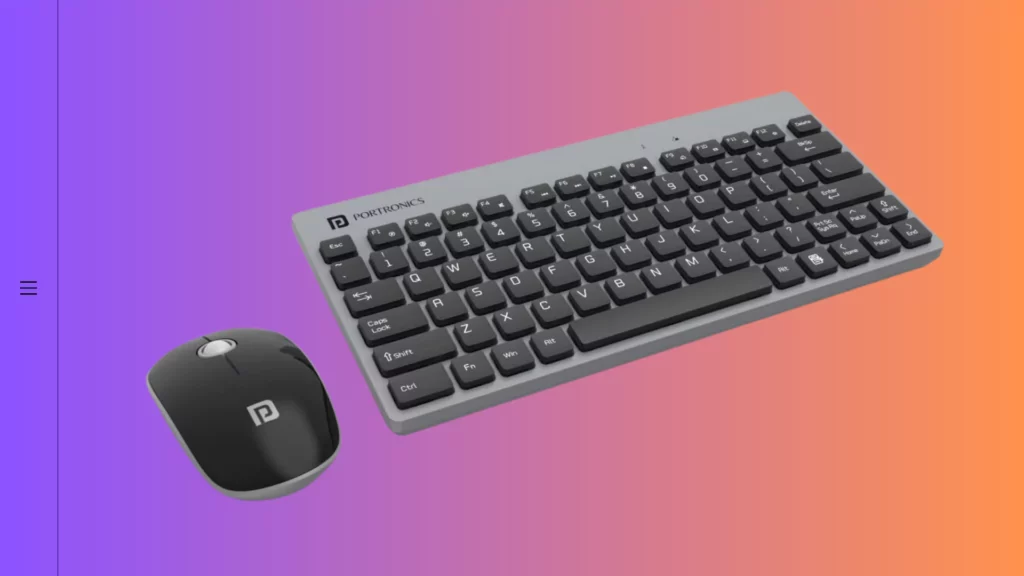 Portronics Key2 Combo Wireless Keyboard and Mouse Set, with 2.4 GHz USB Receiver, Silent Keystrokes, 1200 DPI Optical Tracking, Compact Design, Multimedia Keys for PC, Laptop & USB Supported Devices