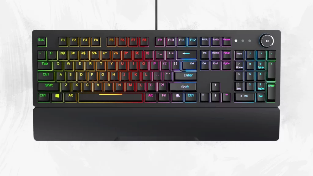 Redgear Shadow Blade Mechanical Keyboard with Drive Customization, Spectrum LED Lights, Media Control Knob and Wrist Support