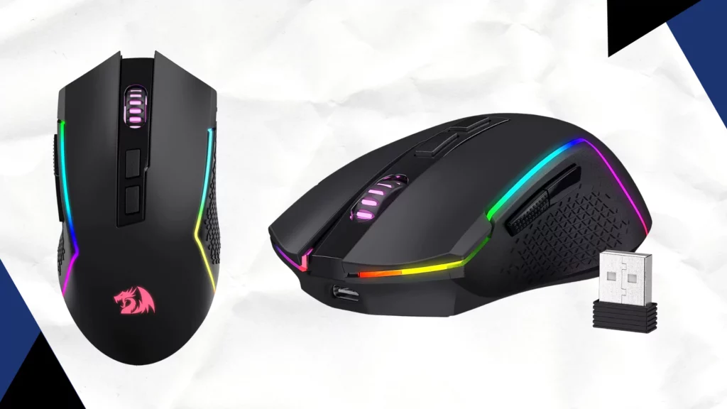 Redragon M693 Wireless Bluetooth Gaming Mouse, 8000 DPI Wired/Wireless Gamer Mouse w/ 3-Mode Connection, BT & 2.4G Wireless, 7 Macro Buttons, Durable Power Capacity and RGB Backlight for PC/Mac/Laptop