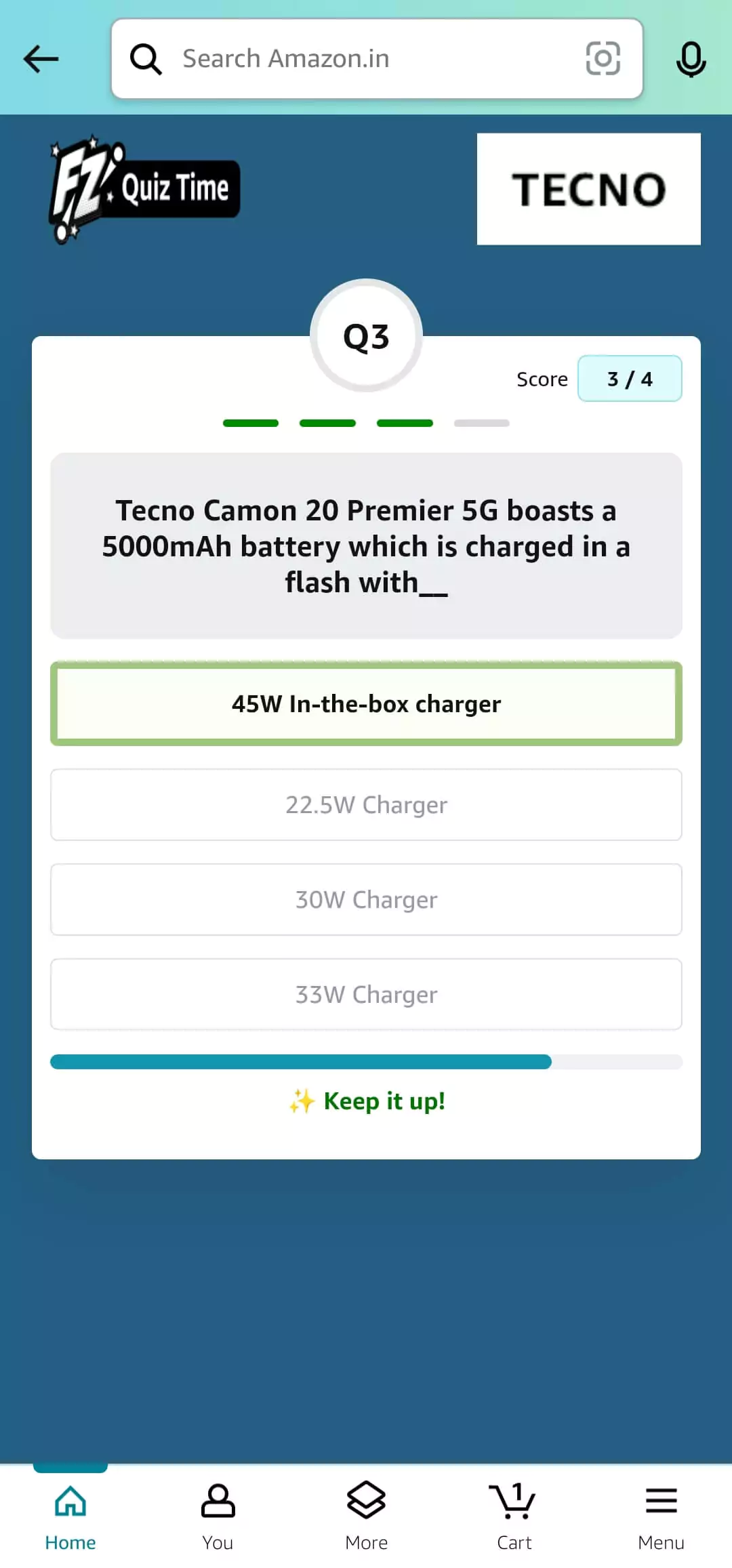 Amazon Tecno Camon 20 Premier Quiz Answer 3