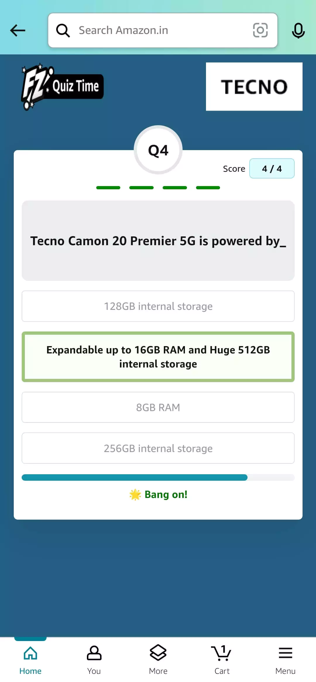 Amazon Tecno Camon 20 Premier Quiz Answer 4