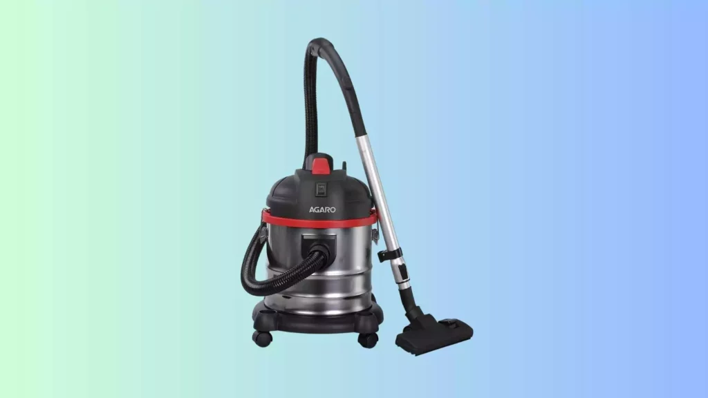 AGARO Ace 1600 Watts, 21.5 kPa Suction Power, 21 liters Tank Capacity, Wet & Dry, for Home Use, Blower Function, Washable 3L Dust Bag, Stainless Steel Body