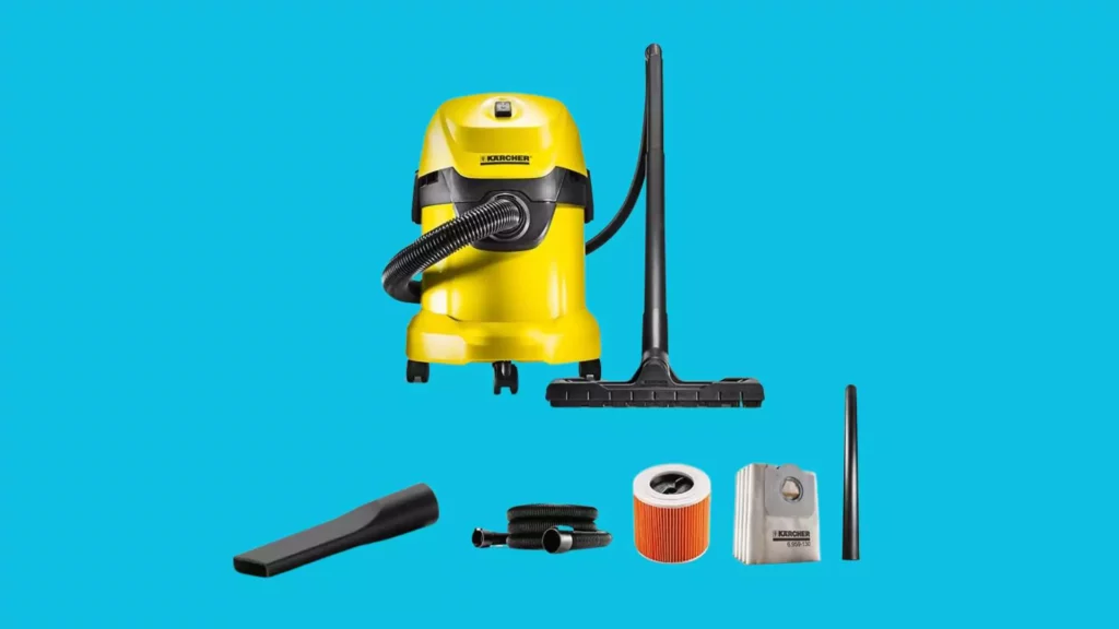Karcher WD3 EU Wet and Dry Vacuum Cleaner, 1000 Watts Powerful Suction, 17 L Capacity, Blower Function, Easy Filter Removal for Home and Garden Cleaning