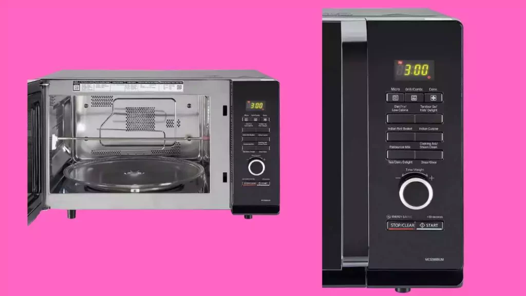 LG 32 L Convection Microwave Oven (MC3286BIUM, Black, Diet Fry, 360° Motorised Rotisserie)