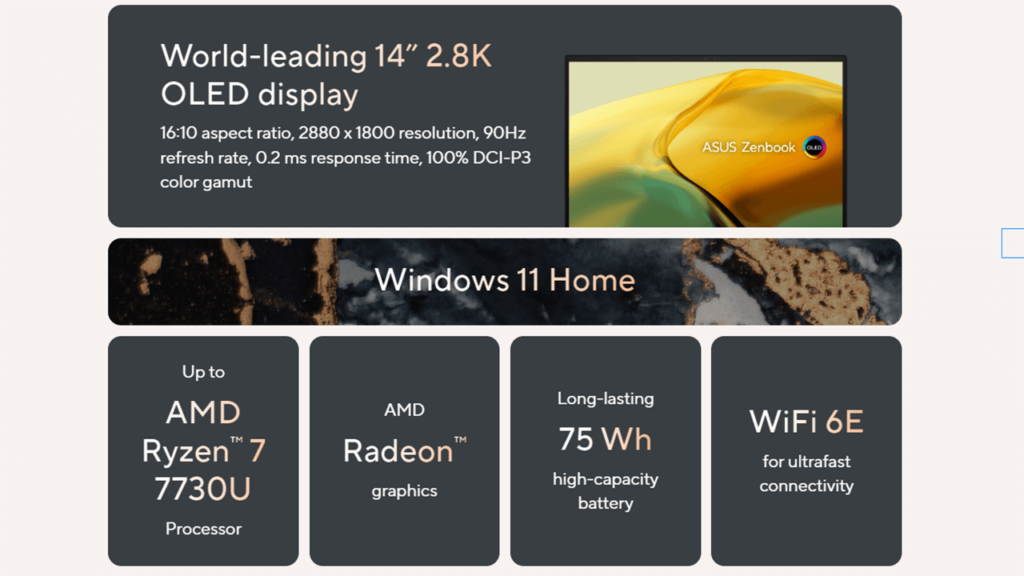 ASUS Zenbook 14X OLED Laptop