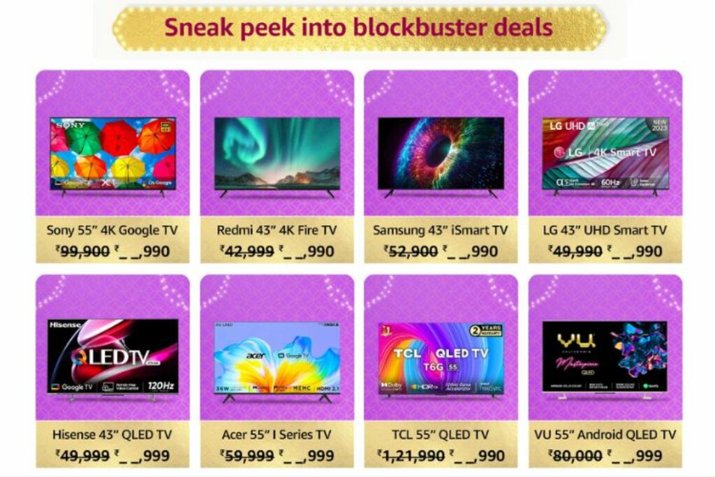 Amazon Great Indian Festival 2023 Deals on Smart TVs