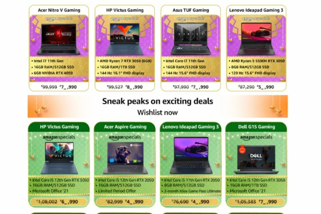 Amazon Great Indian Festival 2023 on Gaming Laptop Deals