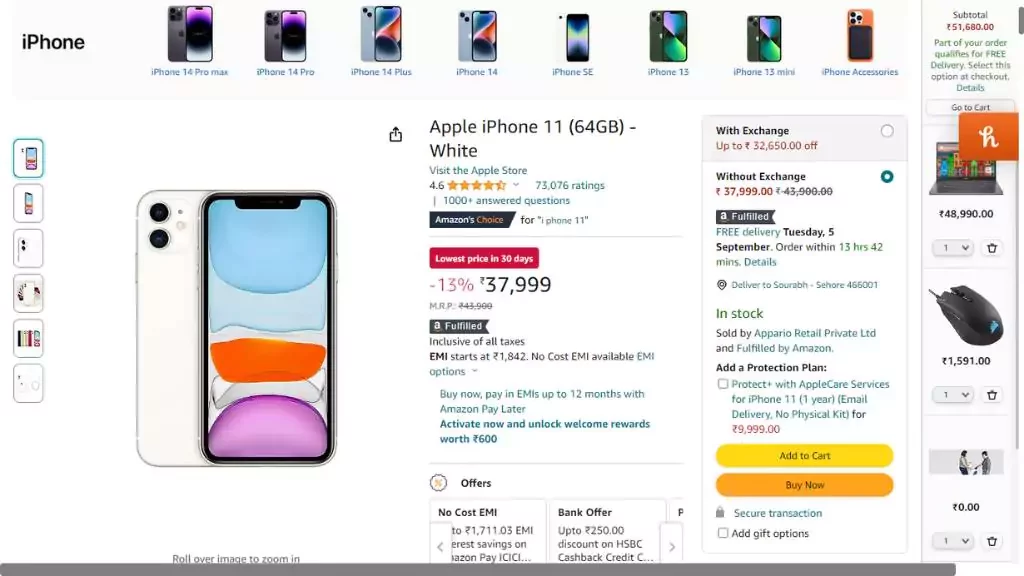 Apple iPhone 11 (64GB) Price Drops by Rs 4,000; Check Out the Offer on Amazon