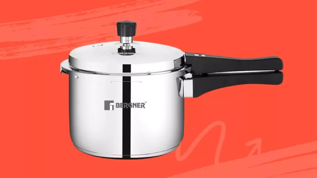 Bergner Sorrento Stainless Steel Pressure Cooker with Outer Lid, 3 Liters, Triply Base, Heavy Bottom, Induction Base, Gas Ready