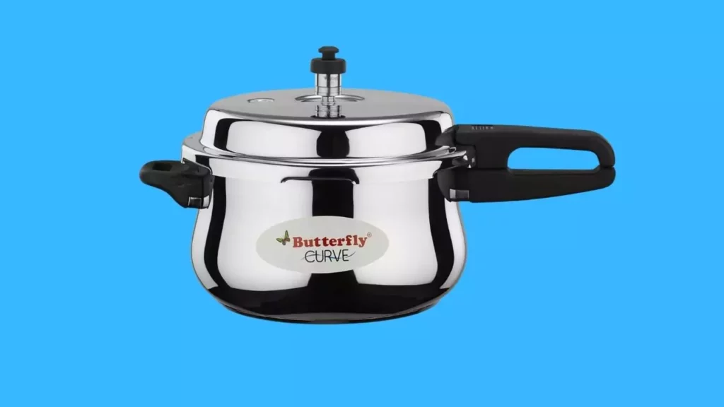 Butterfly Curve Stainless Steel Outer Lid Pressure Cooker, 5.5 Liter