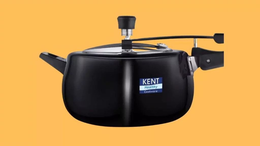 KENT Hard Anodised 5 Liter Pressure Cooker with SS Inner Lid, 3.25 mm Thick Base, Non Reactive, Non Toxic & Non Staining Food Grade Surface, Long Lasting Sealing Gasket, Induction Friendly