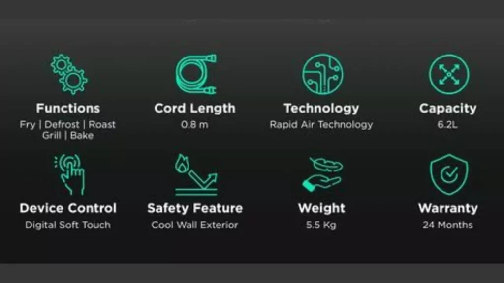 Philips HD9270/70 Air Fryer Specs