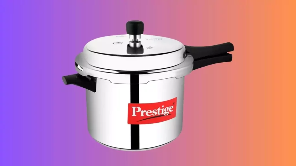 Prestige Popular Virgin Aluminium Precision Weight Valve Outer Lid Pressure Cooker, 5 L