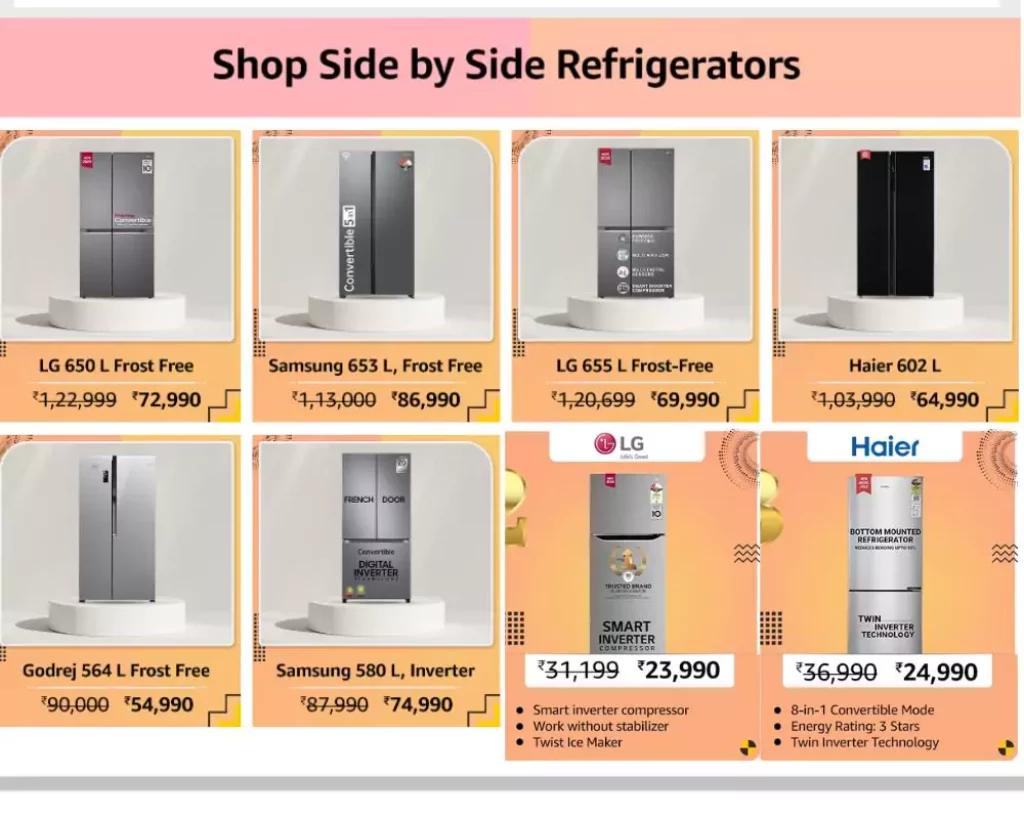Amazon: Up to 60% Off on Refrigerators