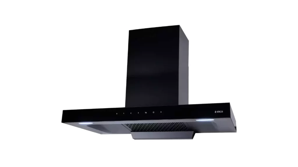 Elica 90 cm 1310 m3/hr Filterless Autoclean Kitchen Chimney (FL 900 SPT HAC MS NERO, Touch + Motion Sensor Control, Black)