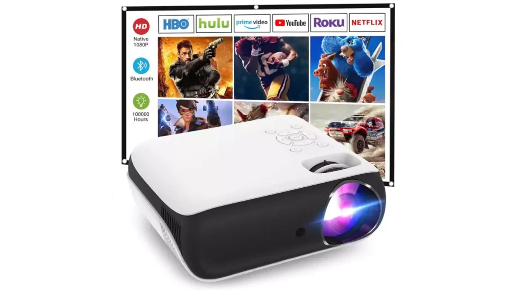 HAPPRUN Projector, Native 1080P Bluetooth Projector