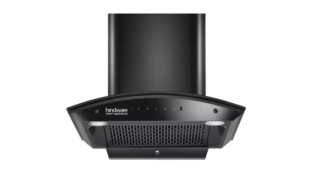 Hindware Smart Appliances Nadia IN 60 cm 1500 m³/hr Stylish Filterless Auto-Clean Kitchen Chimney With Metallic Oil Collector, Motion Sensor & Touch Control For Easy Operation