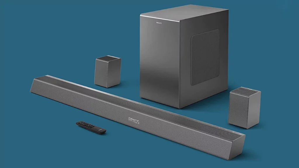Philips Soundbar TAB8967 7.1 Ch (5.1.2) Real Surround, Dolby Atmos, Wireless Subwoofer