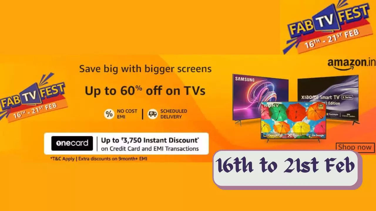 Amazon Feb TV Fast Sale Start from 16th to 21st 2024 deals on TVs