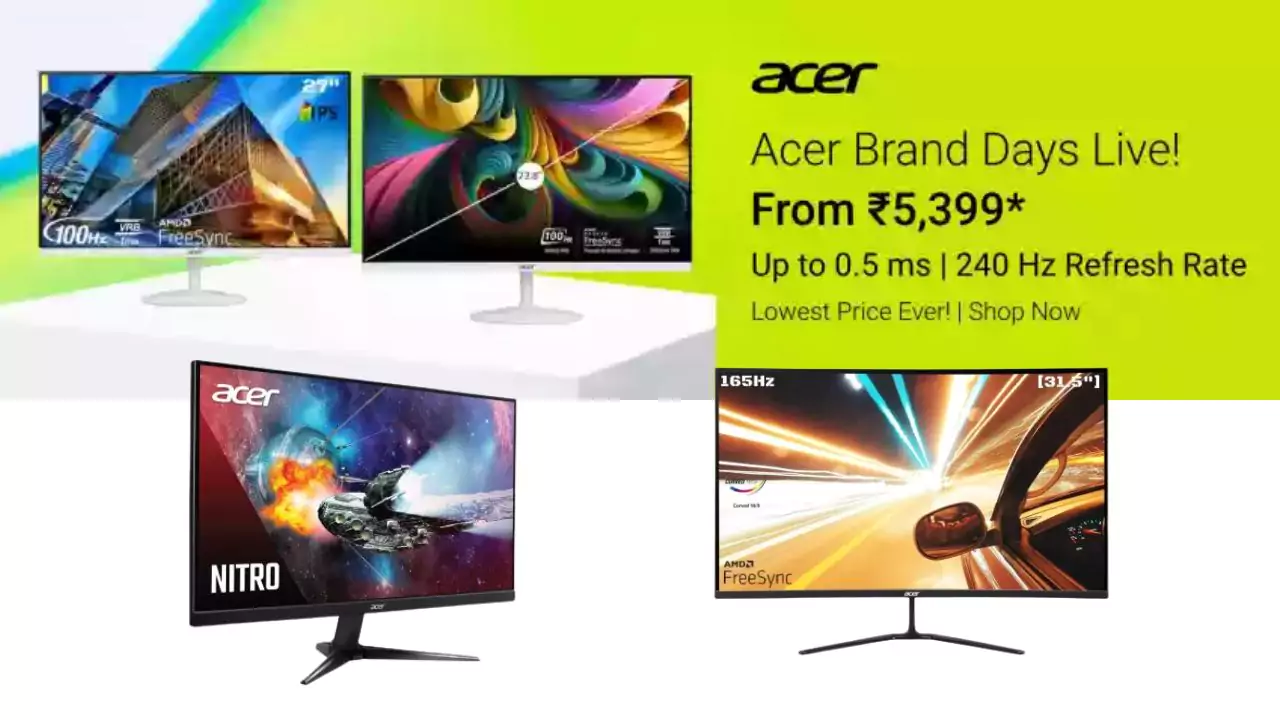 Best Selling Acer Monitor on Acer Days Starting from Rs 5,988 on Flipkart