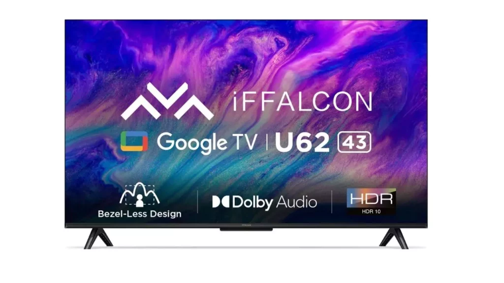 9. iFFALCON 108 cm (43 inches) 4K Ultra HD Smart LED Google TV iFF43U62 (Black)