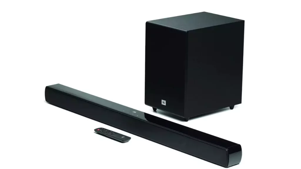 JBL Cinema SB241, Dolby Digital Soundbar with Wired Subwoofer for Extra Deep Bass, 2.1 Channel Home Theatre