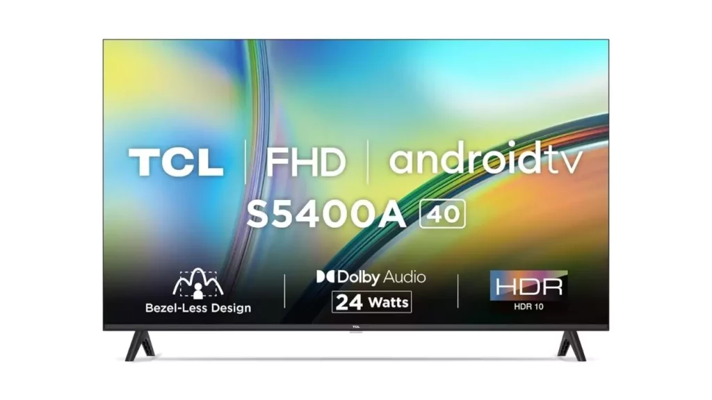 8. TCL 101 cm (40 inches) Bezel-Less S Series Full HD Smart Android LED TV 40S5400A (Black)