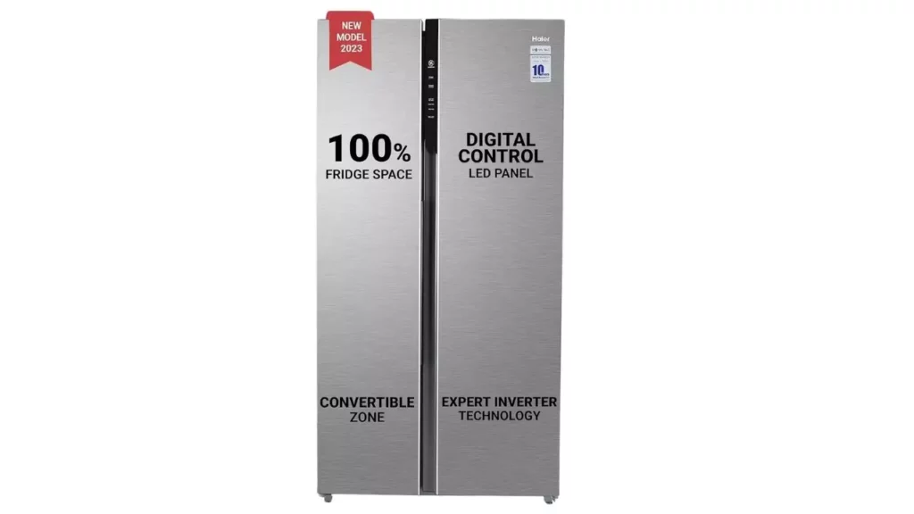 Haier 596L Frost Free Inverter Side by Side Refrigerator (HES-690SS-P, 